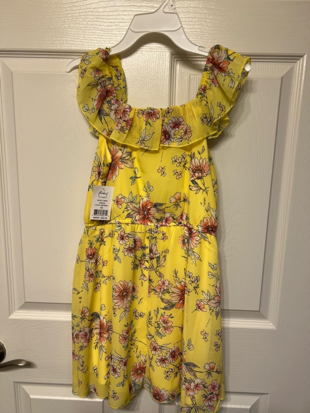 Pinky Yellow Floral Top with Pink Logo